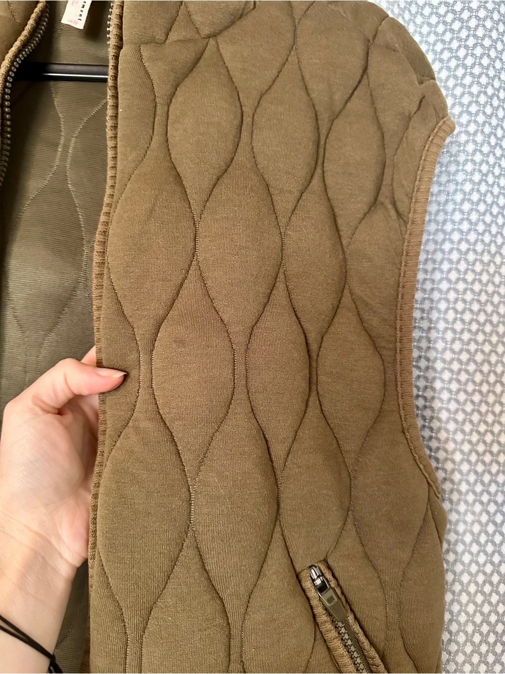 Free People Dream Big Quilted Vest - Army Green - XS